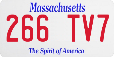 MA license plate 266TV7
