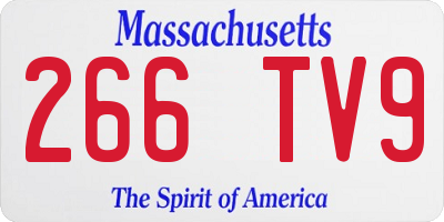 MA license plate 266TV9