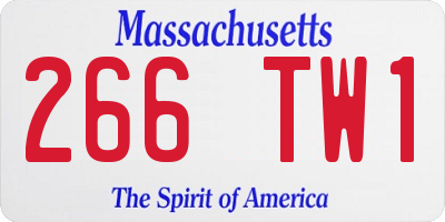 MA license plate 266TW1