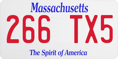 MA license plate 266TX5