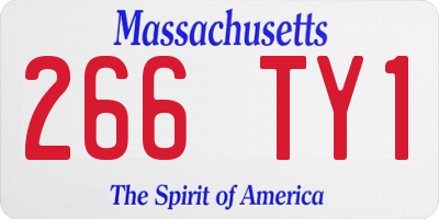 MA license plate 266TY1