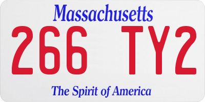 MA license plate 266TY2