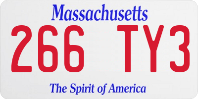 MA license plate 266TY3