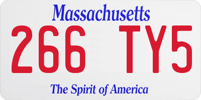 MA license plate 266TY5