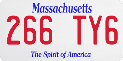MA license plate 266TY6