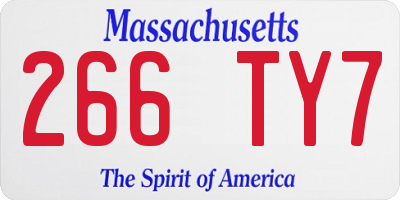 MA license plate 266TY7