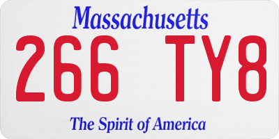 MA license plate 266TY8