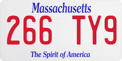 MA license plate 266TY9