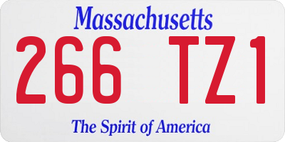 MA license plate 266TZ1