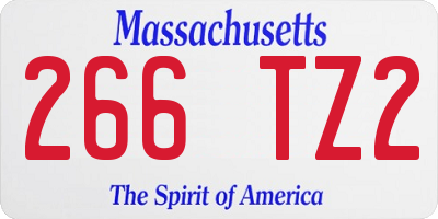 MA license plate 266TZ2