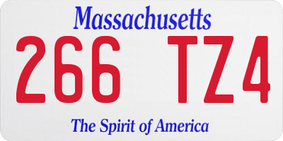 MA license plate 266TZ4