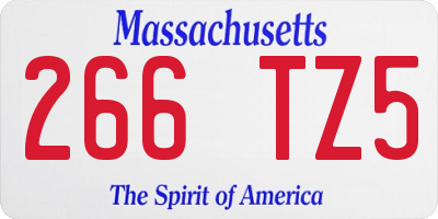 MA license plate 266TZ5
