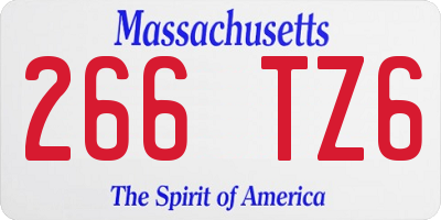 MA license plate 266TZ6