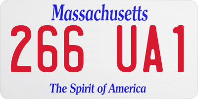 MA license plate 266UA1