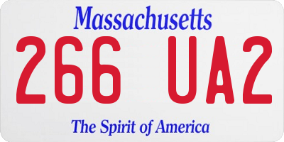 MA license plate 266UA2