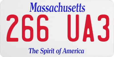 MA license plate 266UA3