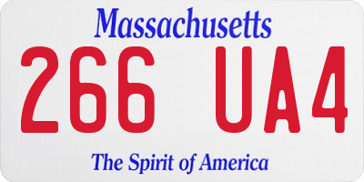 MA license plate 266UA4