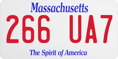 MA license plate 266UA7