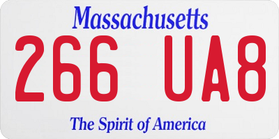 MA license plate 266UA8