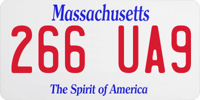 MA license plate 266UA9
