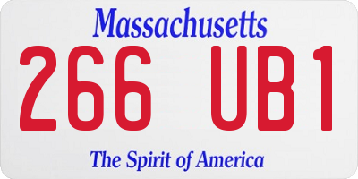 MA license plate 266UB1