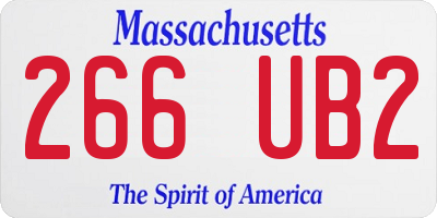 MA license plate 266UB2