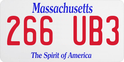 MA license plate 266UB3