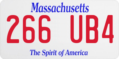 MA license plate 266UB4