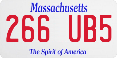 MA license plate 266UB5