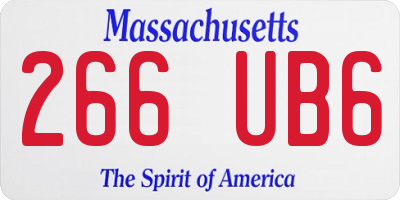 MA license plate 266UB6