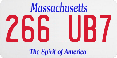 MA license plate 266UB7
