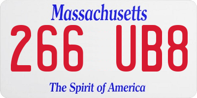 MA license plate 266UB8
