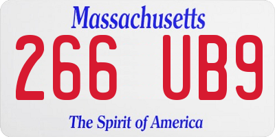 MA license plate 266UB9