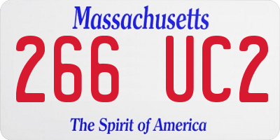 MA license plate 266UC2