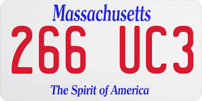 MA license plate 266UC3