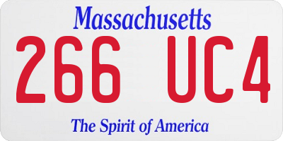 MA license plate 266UC4