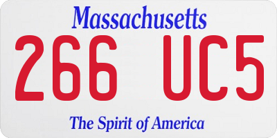MA license plate 266UC5