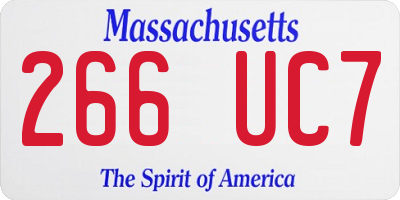 MA license plate 266UC7