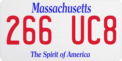 MA license plate 266UC8