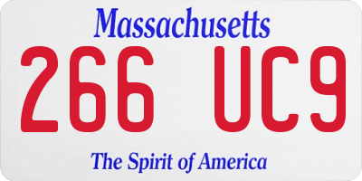 MA license plate 266UC9