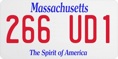 MA license plate 266UD1