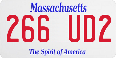 MA license plate 266UD2