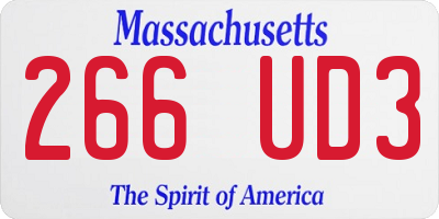 MA license plate 266UD3