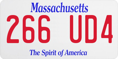 MA license plate 266UD4