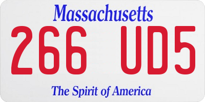 MA license plate 266UD5