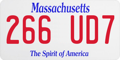 MA license plate 266UD7