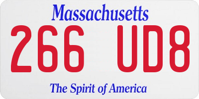 MA license plate 266UD8