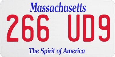 MA license plate 266UD9
