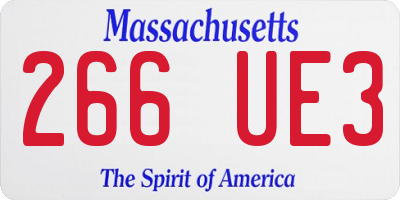 MA license plate 266UE3