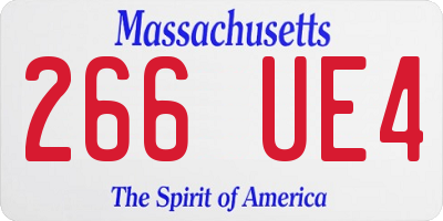 MA license plate 266UE4